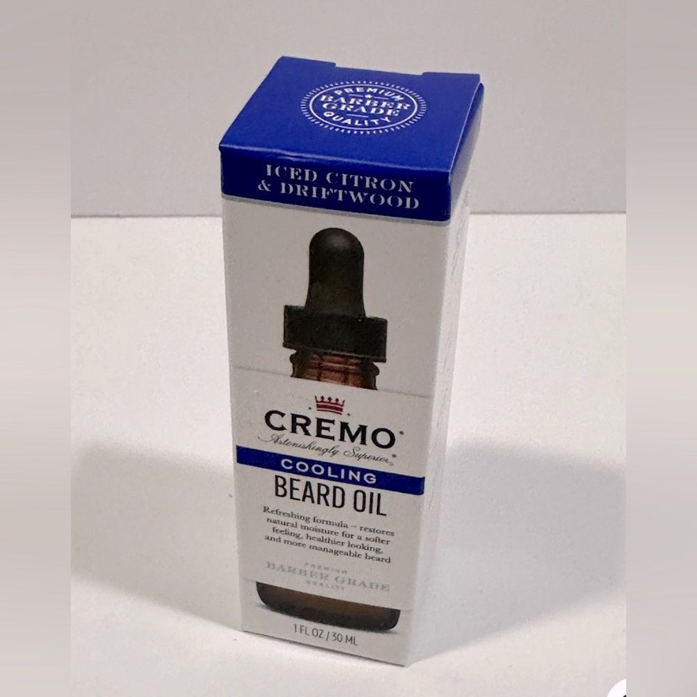 CREMO Cooling Beard Oil For Men Iced Citron & Driftwood - 1 fl oz
